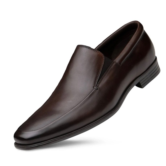 Dunross & Sons Finley Men's Dress Shoe Leather Loafer Slip-On Espresso brown NEW - Picture 3 of 6